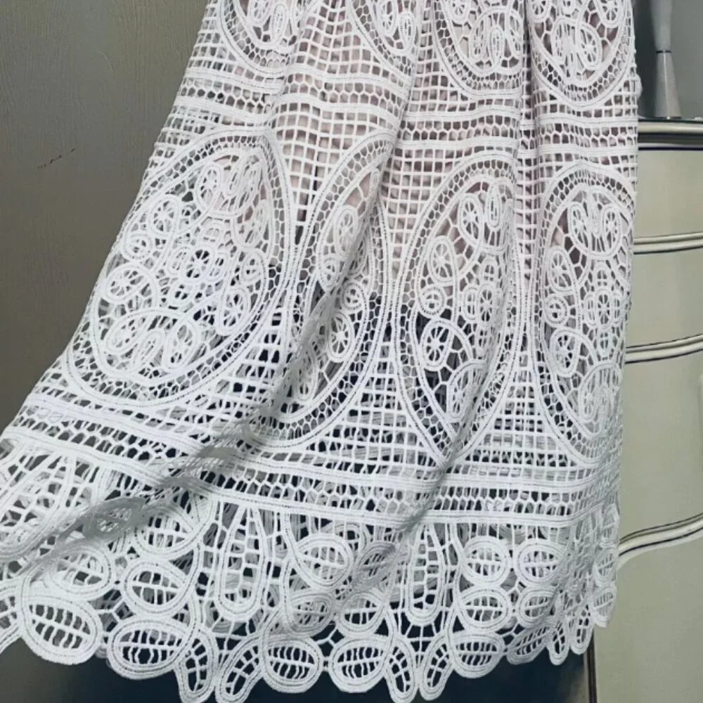 Boston Proper White Crochet Maxi Dress - Picture 3 of 6